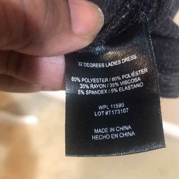 32 Degrees Short Sleeve Heather Gray and Black Dress with Pockets-Size Medium - Picture 11 of 11